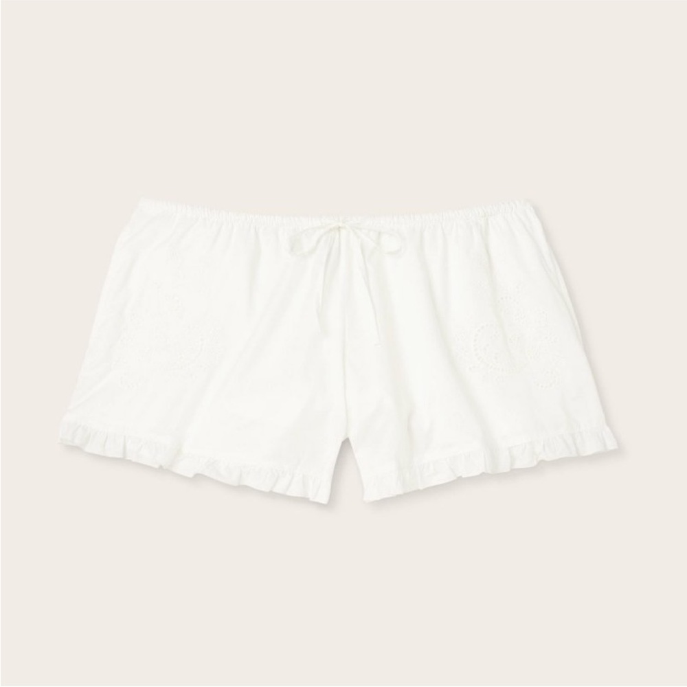 Women's Mid-Rise Woven Drawstring Shorts - Parke x Target Cream L